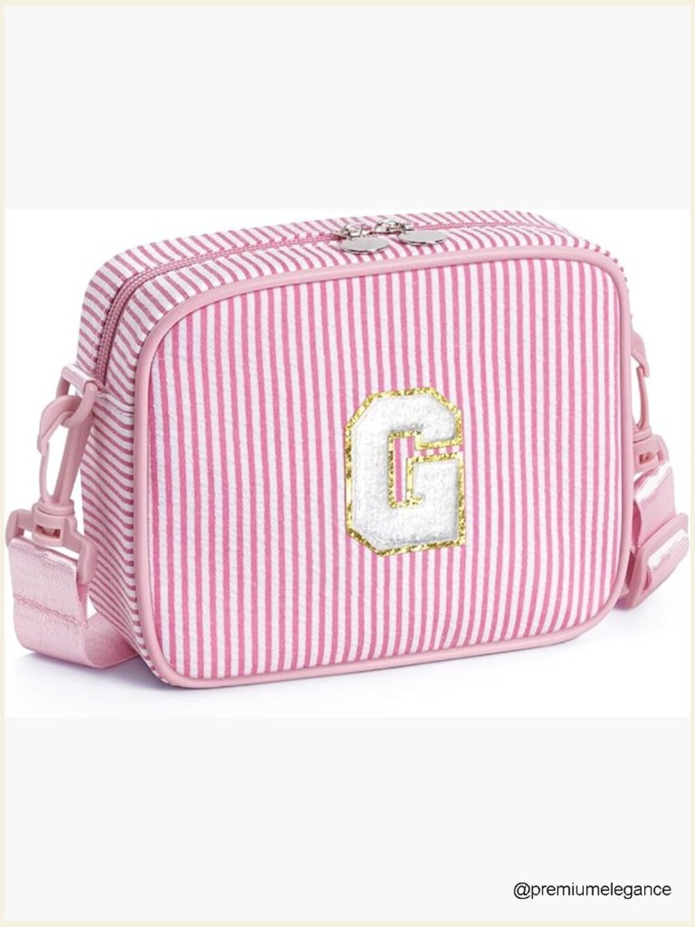 Personalized Initial Crossbody Purse for Girls Kids Small Pink Bag